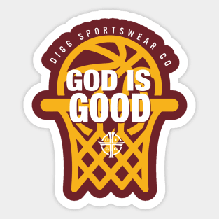 GOD IS GOOD (GOLD & MAROON) Sticker